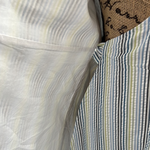 Draper James striped blue & white ruffle wrap dress - Picture 8 of 11